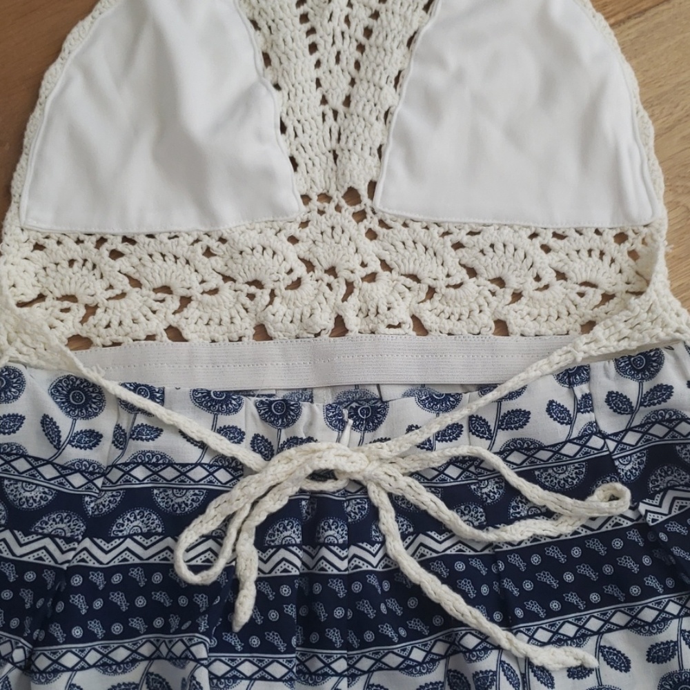 M - Blue Paisley L’atiste Romper - Picture 4 of 9